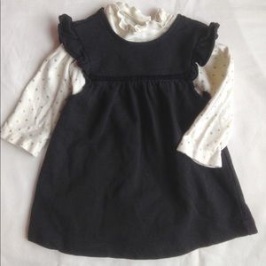 Cherokee Two-piece 9 Month Jumper Dress Black Gold